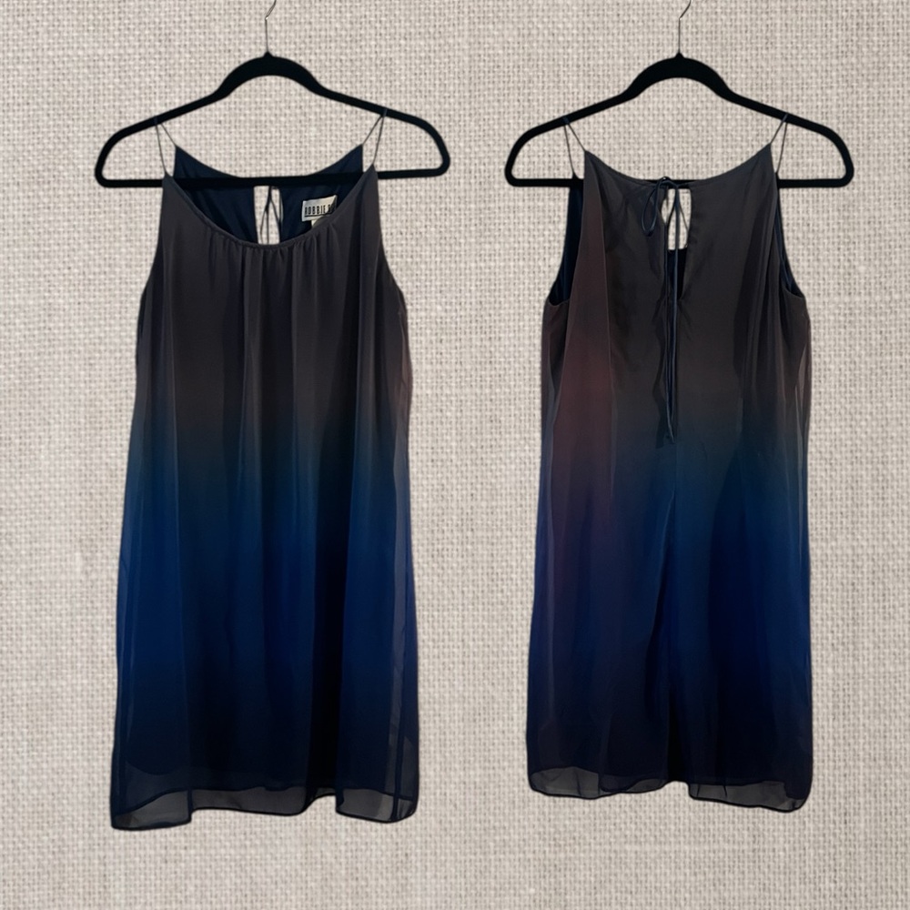 Robbie Bee Black and Blue Ombre Dress